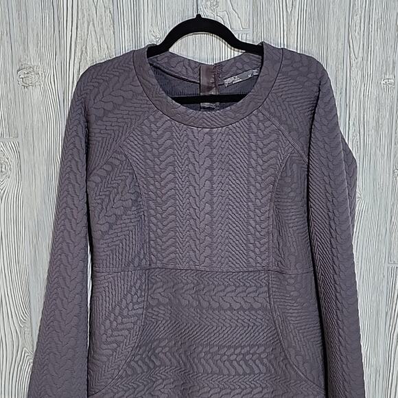 Prana Quilted Long Sleeve Grey Dress Womens Size Medium - Picture 2 of 11
